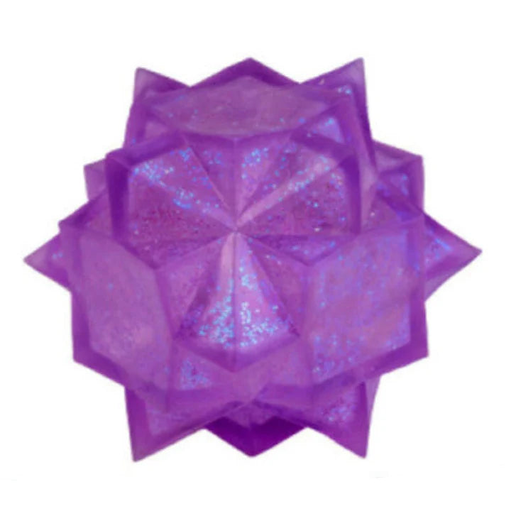 Purple starburst squishy toy with translucent spiky shape and glittery detail — Adventure Awaits