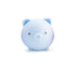 Pastel blue pig shaped squishy sensory toy with cute face and soft rounded design