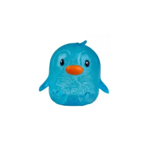 Blue mini penguin squishy toy with orange beak and black eyes on white background — Adventure Awaits