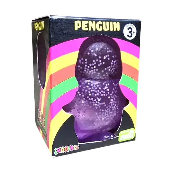 Smooshos glitter glow in the dark purple penguin sensory toys in packaging — Adventure Awaits