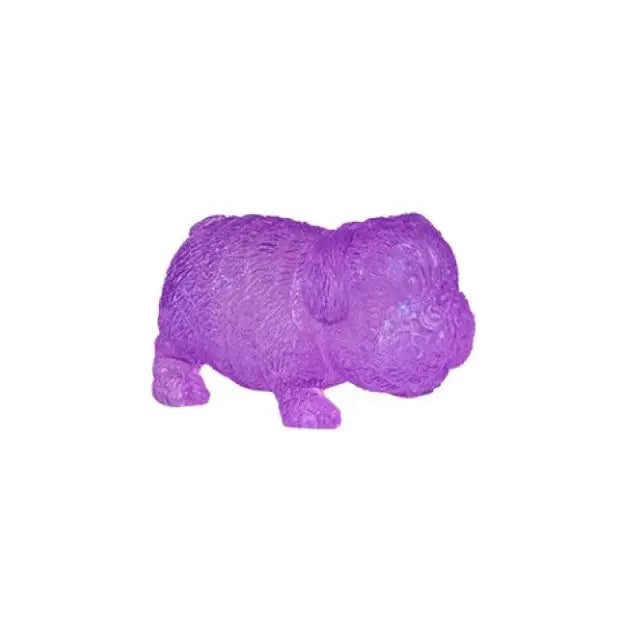 Purple pug squishy toy with textured fur detail on white background — Adventure Awaits