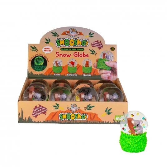Smooshos Glow in the Dark Snow Globe squishy toys with Australian animal characters — Adventure Awaits
