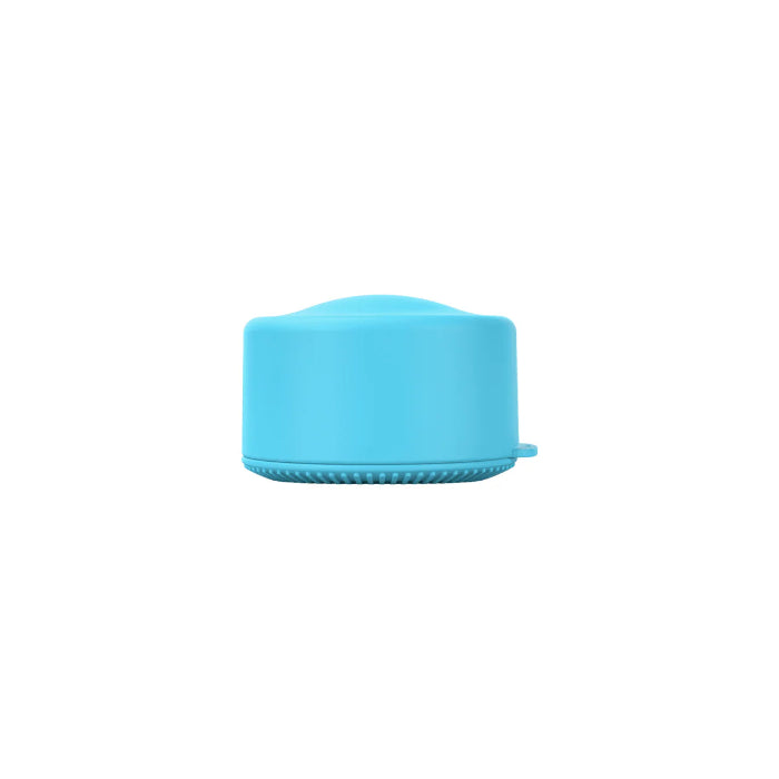 Blue refillable travel pot, compact container for storing toiletries, creams or cosmetics for organised packing at home or travel Adventure Awaits