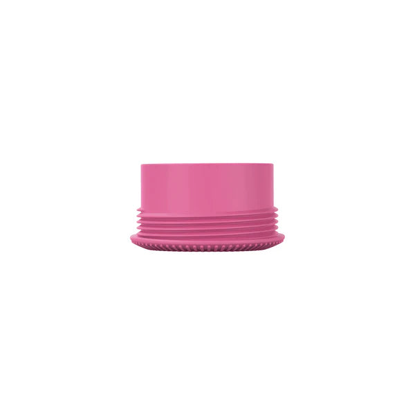 Pink refillable travel pot base with screw thread design, compact container for storing toiletries and creams for organised packing at home or travel Adventure Awaits