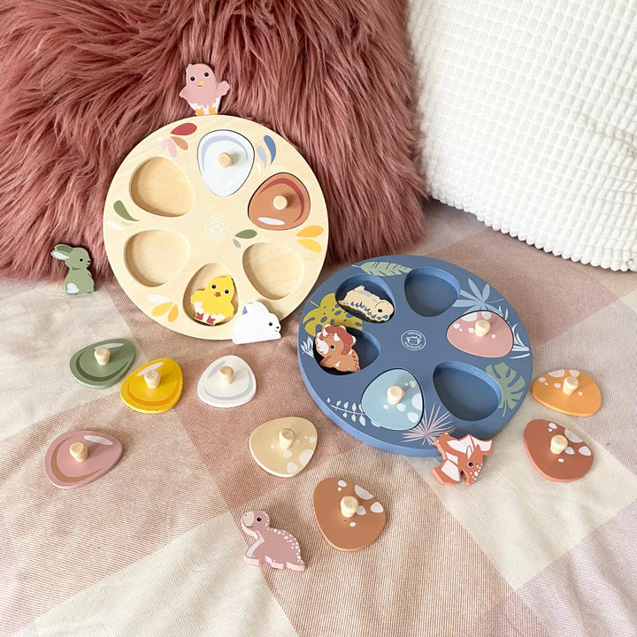 Wooden egg surprise puzzles