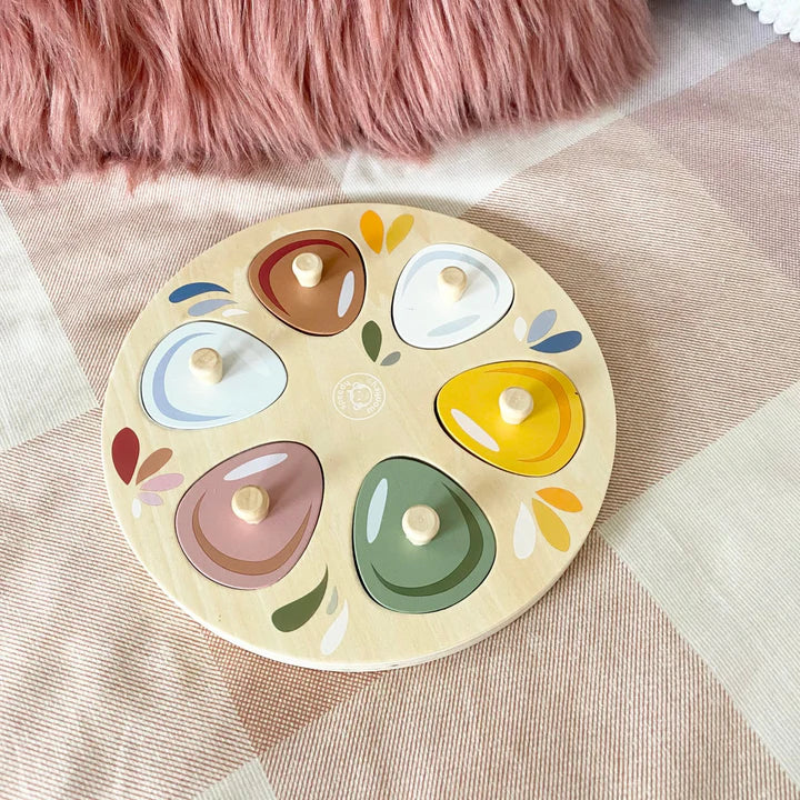 Wooden egg surprise puzzle