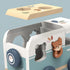 Wooden caravan shape sorter with lift-off lid and animal cut-out holes — Adventure Awaits