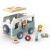 Wooden animal bus shape sorter toy with safari figures and colourful blocks — Adventure Awaits