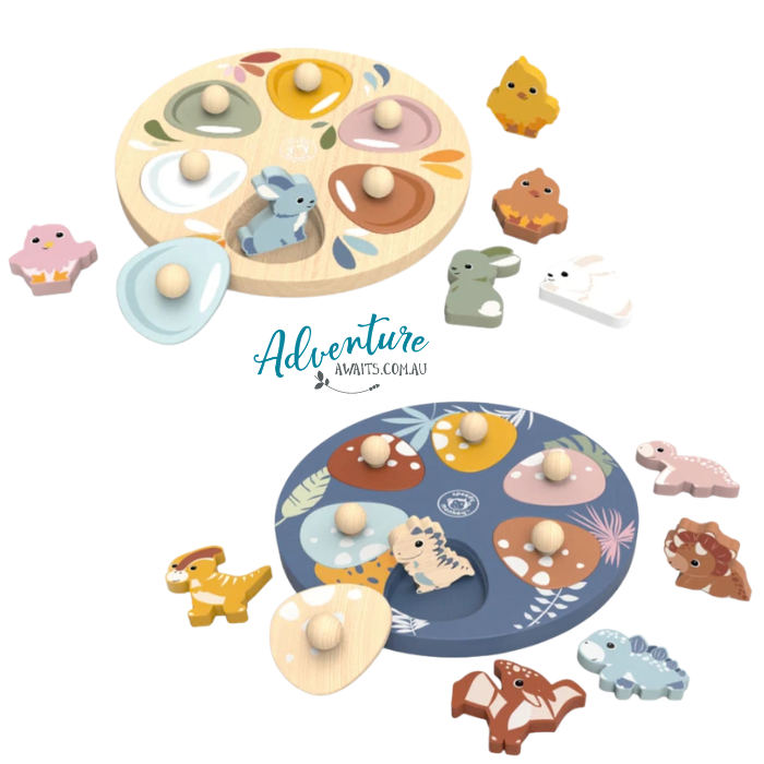 Wooden egg surprise puzzles