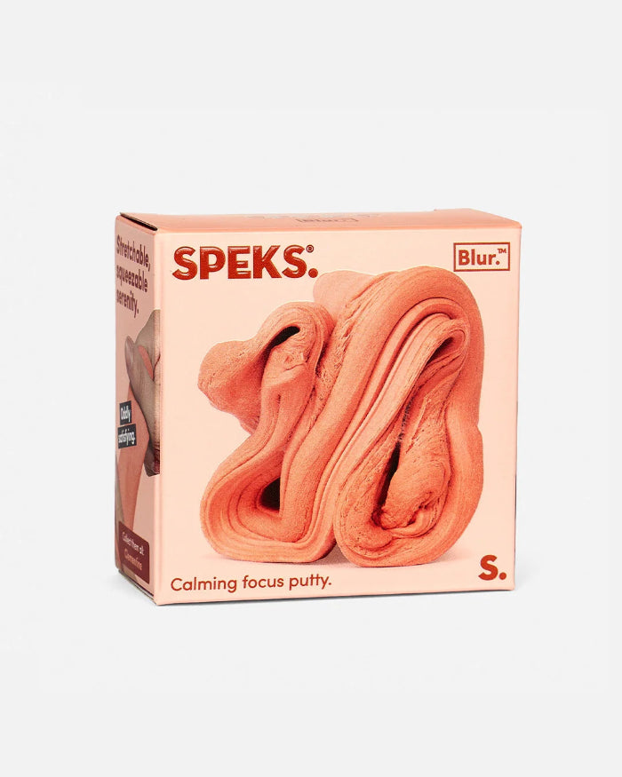 SPEKS Blur calming focus putty in orange with branded retail box — Adventure Awaits