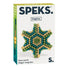 Speks Inspire rare earth fidget magnets in teal and gold, shaped into a six-pointed star on packaging - Adventure Awaits