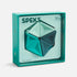 Speks Pivot Teal silicone hexaflexagon fidget toy in teal gift box packaging