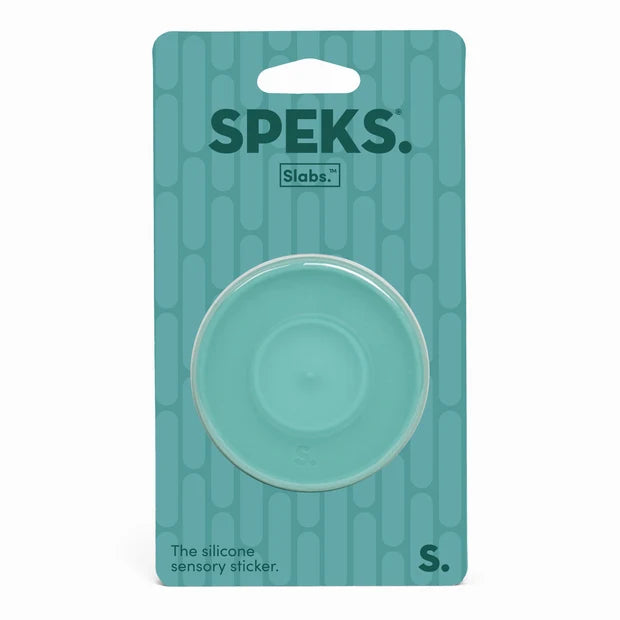 Speks silicone sensory sticker packaging on a white background