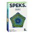 Speks Soothe rare earth fidget magnets in green and blue, shaped into a pentagon on packaging - Adventure Awaits