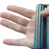 close up of Kaiko Spikey Hand Roller being rolled across a palm to provide textured sensory input
