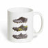 Sporting Nation white coffee mug with three vintage football boot designs — Adventure Awaits