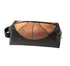 Black basketball wash bag with vintage orange basketball print and zip closure — Adventure Awaits