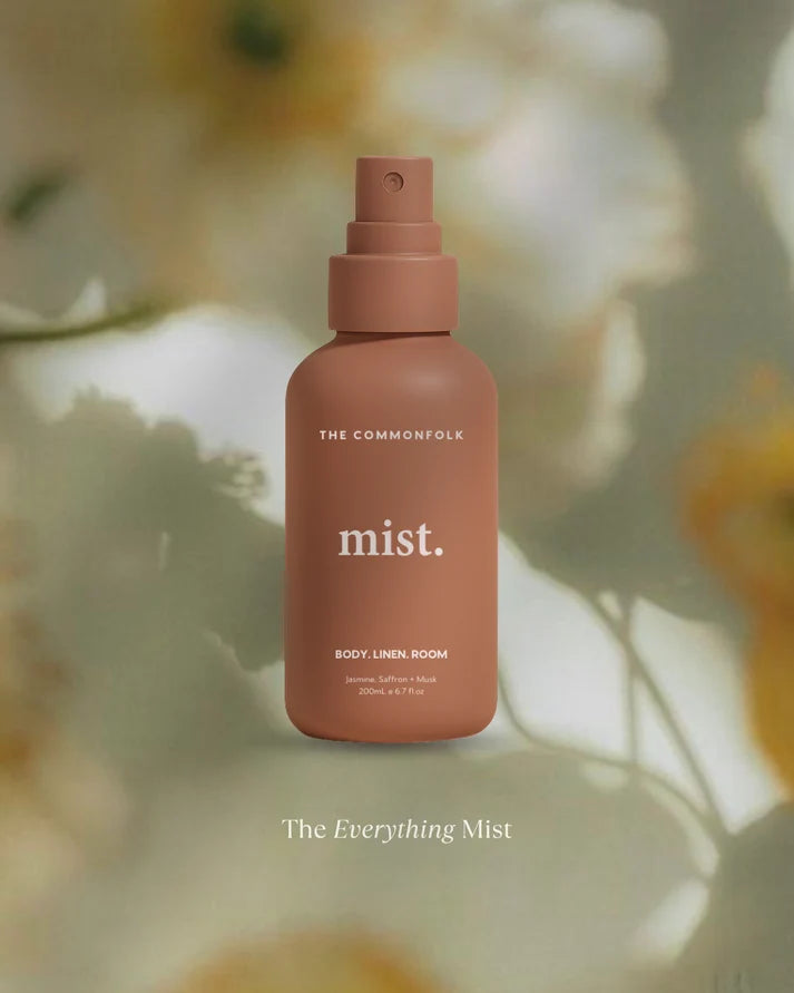 The Commonfolk Mist body, linen and room spray in terracotta with jasmine, saffron & musk scent — Adventure Awaits