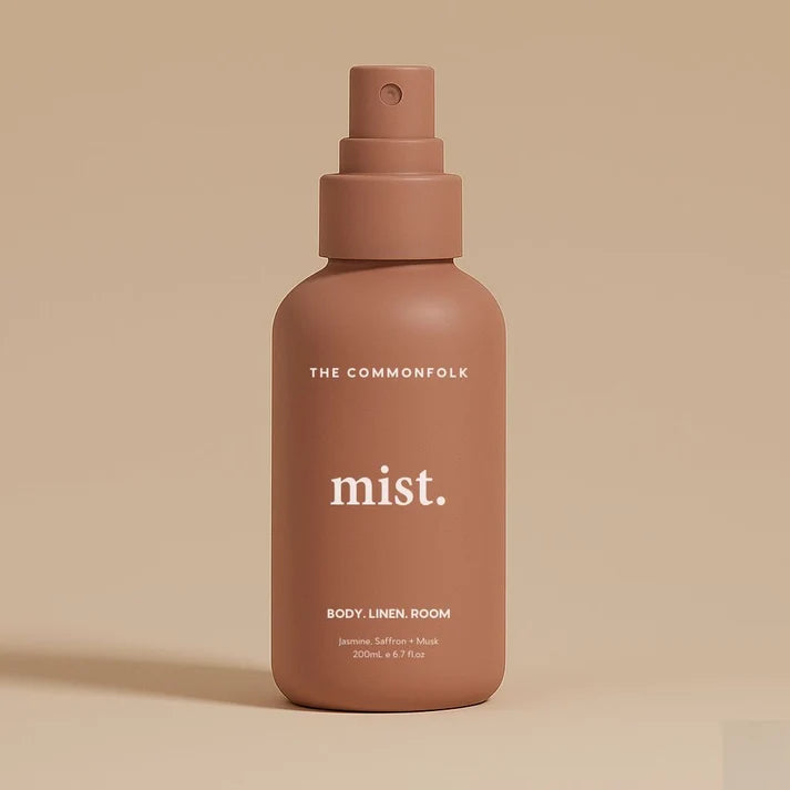 The Commonfolk Mist body, linen and room spray in terracotta with jasmine, saffron & musk scent — Adventure Awaits