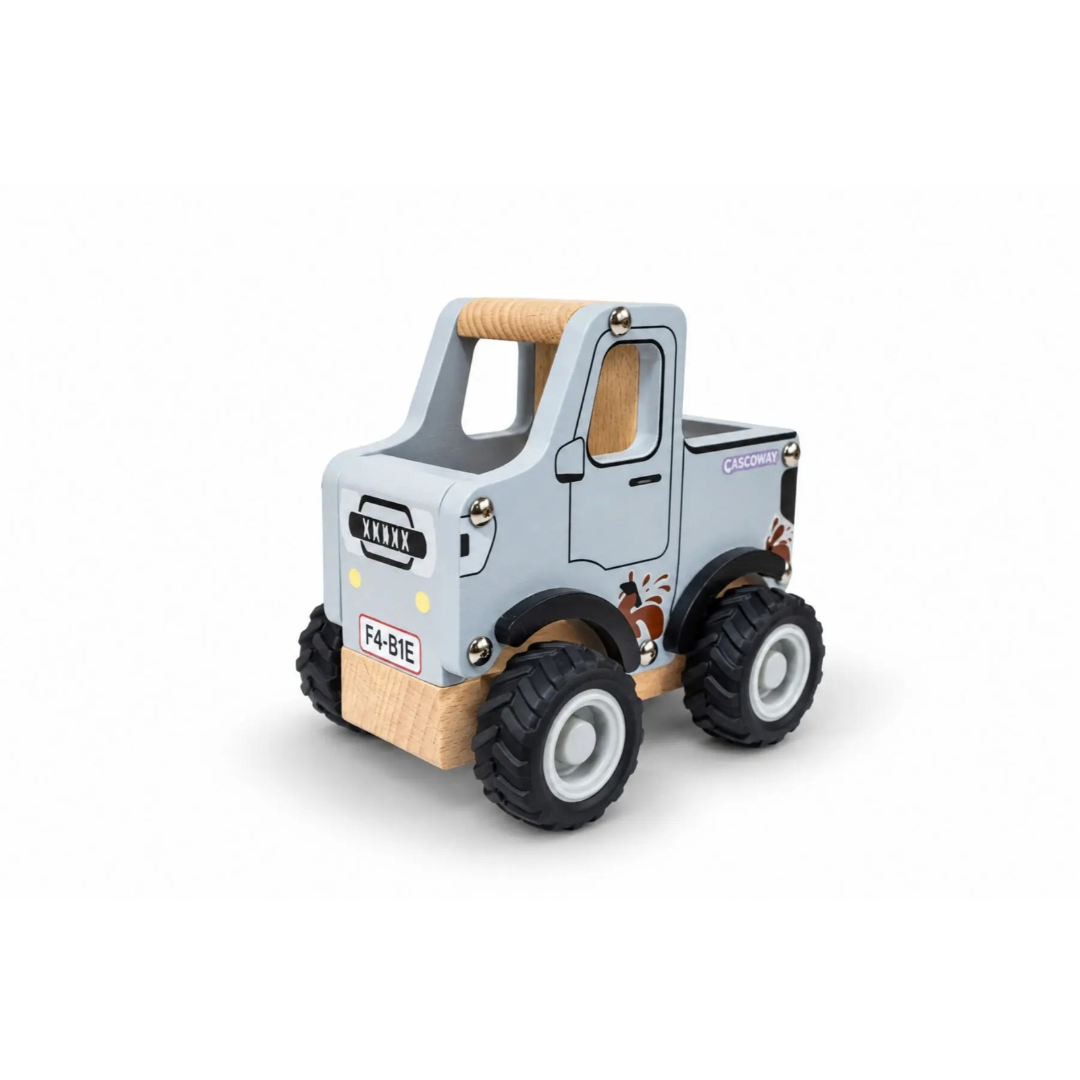 Koala Dream Aussie Wheels grey wooden ute with open tray and chunky rubber wheels — Adventure Awaits
