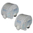 Grey caravan salt and pepper shakers with pale blue stripe details — Adventure Awaits