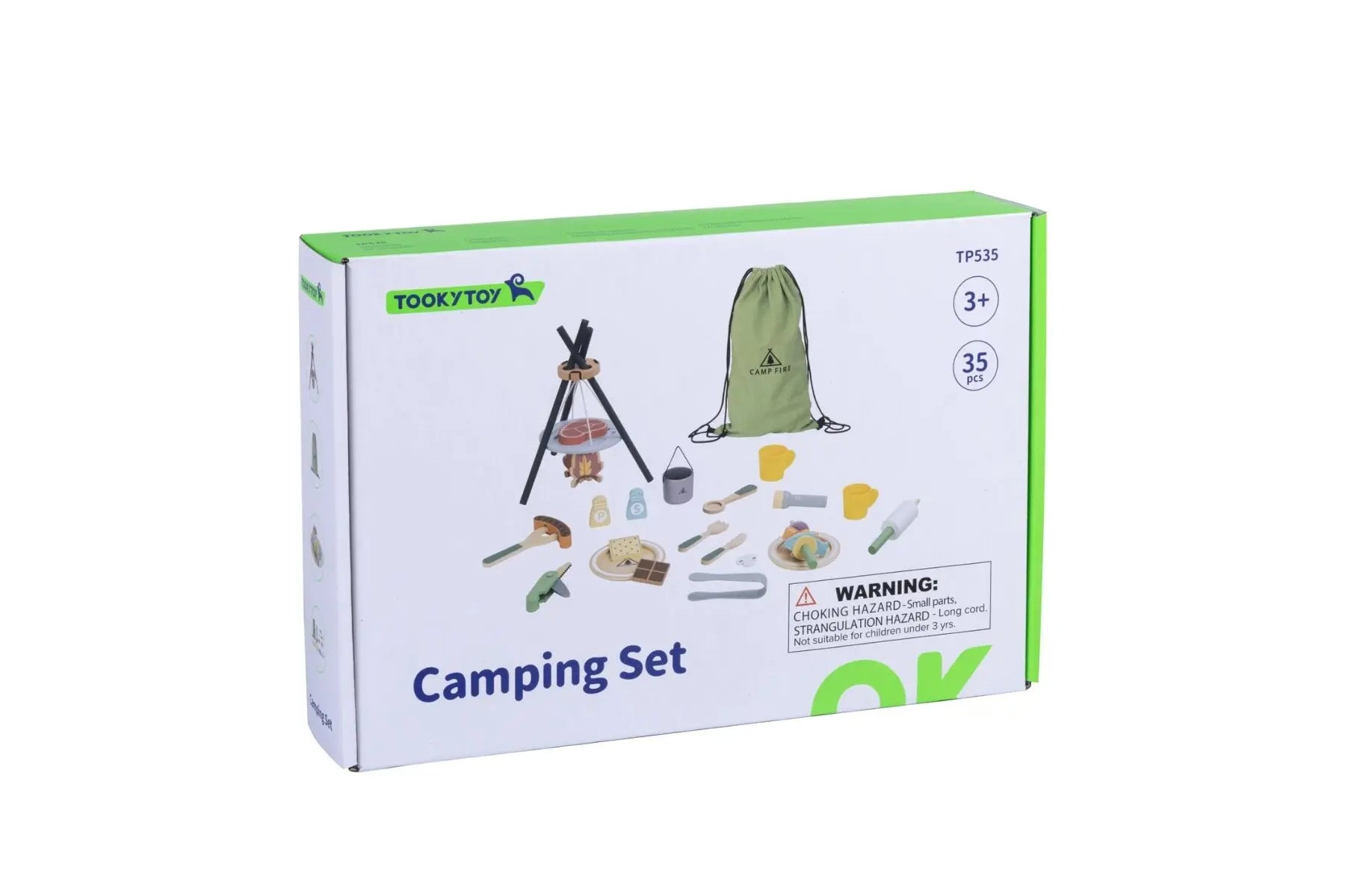 Tookytory wooden camping set box with 35 pretend play pieces — Adventure Awaits