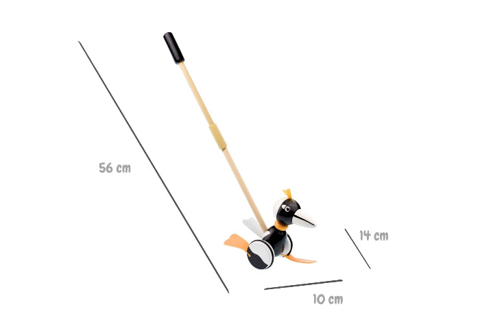 Wooden push along Magpie