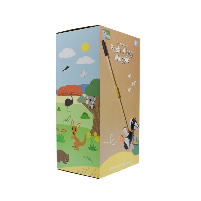 Wooden push along Magpie