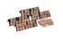 Philos Rummy tile game with numbered wooden tiles arranged on black tile racks — Adventure Awaits