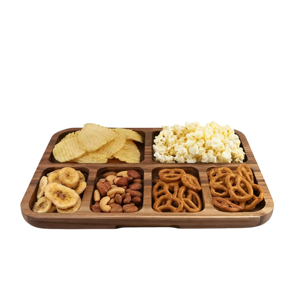 Wooden Grazing Box with Lid | 6 Compartment | Alfresco Lane