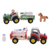 Wooden Tractor With Rubber Wheels And Farm Animals