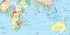 World map wall sticker close up showing North America and Pacific detail, with 1000 x 506mm size label — Adventure Awaits