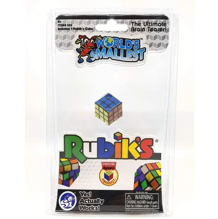 World's Smallest Rubik's Cube mini puzzle toy in retail packaging — Adventure Awaits