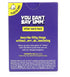 Back of You Can't Say Umm After Dark Pack with plastic-free label, game description and contents — Adventure Awaits