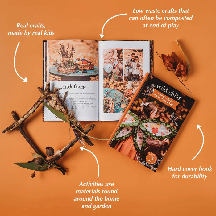 Wild Child nature craft book with stick frame activity and low-waste kids craft features — Adventure Awaits