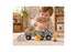 Child playing with Koala Dream Zoo Explorer wooden truck and trailer with giraffe, elephant and lion — Adventure Awaits