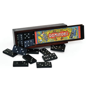 Traditional Dominoes in a Wooden Box