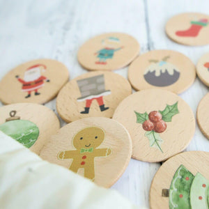 Memory Match Wooden Game | Christmas