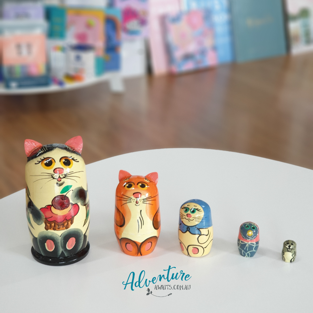 Russian Nesting Dolls Animals Keepsake Wooden Babushka Doll Adventure Awaits