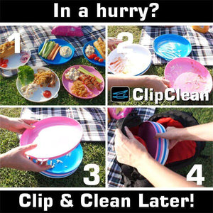 ClipCroc Plate Set | 4 Pack ‘Clip-together’ Crockery