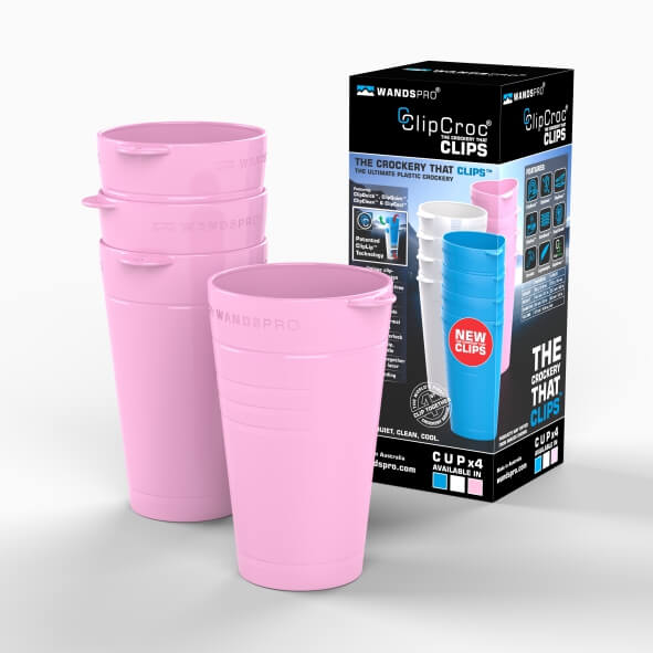 ClipCroc Cup Set | 4 Pack ‘Clip-together’ Crockery