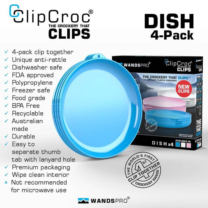 ClipCroc Dish Set | 4 Pack ‘Clip-together’ Crockery