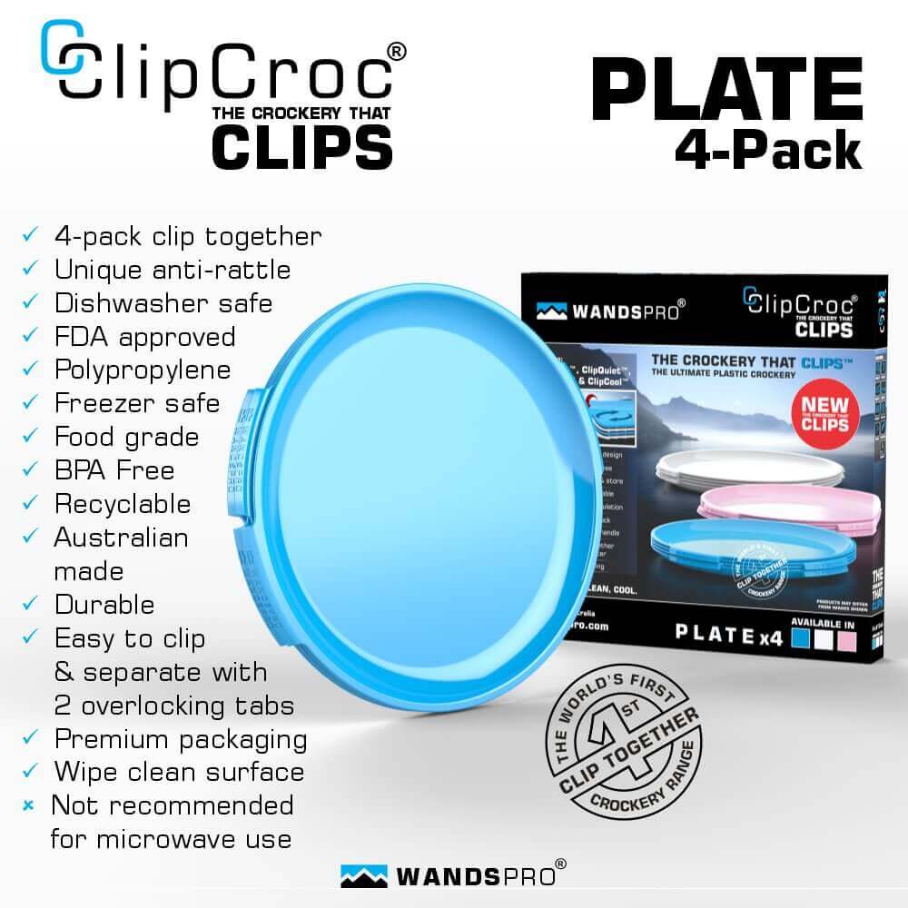ClipCroc Plate Set | 4 Pack ‘Clip-together’ Crockery