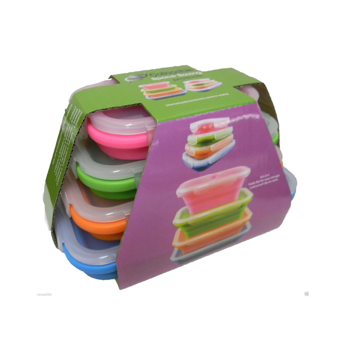 Collapsible Silicone Rectangle Tubs - Set of 4