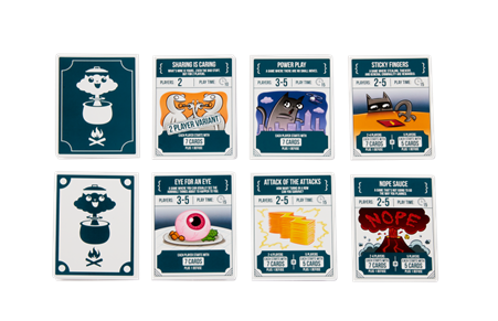 Exploding Kittens Recipes for Disaster recipe cards with six illustrated game variations — Adventure Awaits