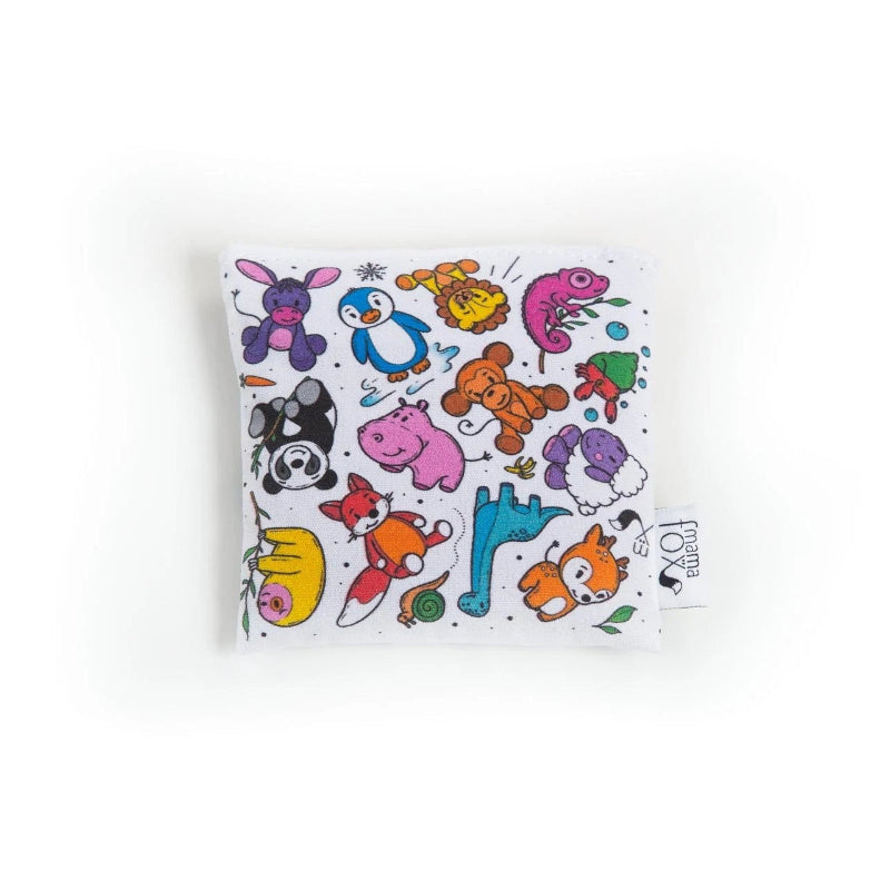 Ouchie Pouchie cold pack with colourful animal illustrations on a white background — Adventure Awaits