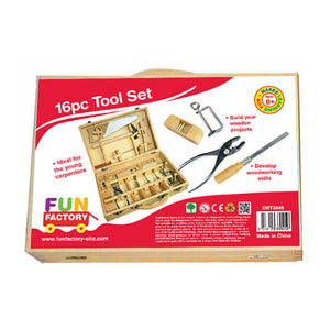 16p Wooden Tool Set with Metal Tools
