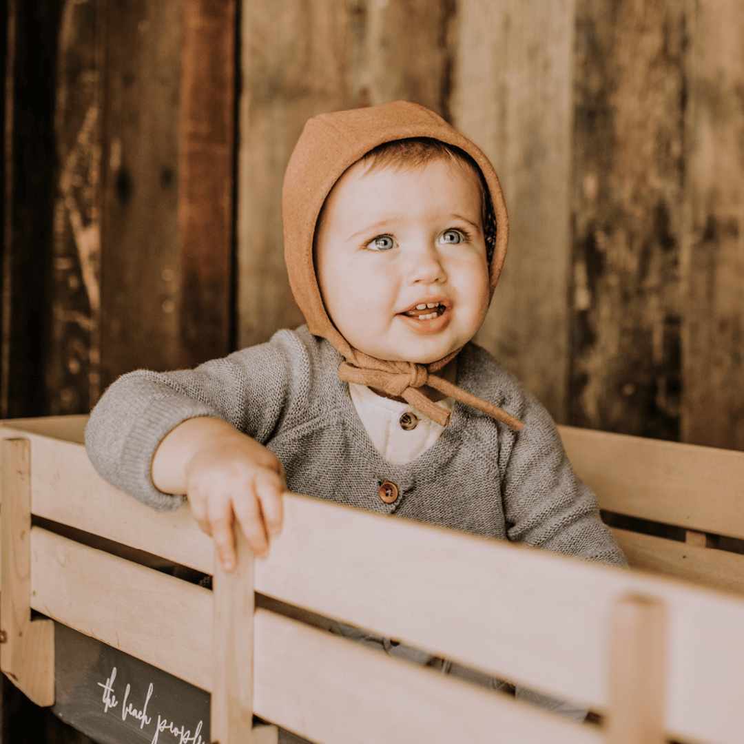 Bedhead Hats Reversible Baby Bonnet | Darcy/Camel