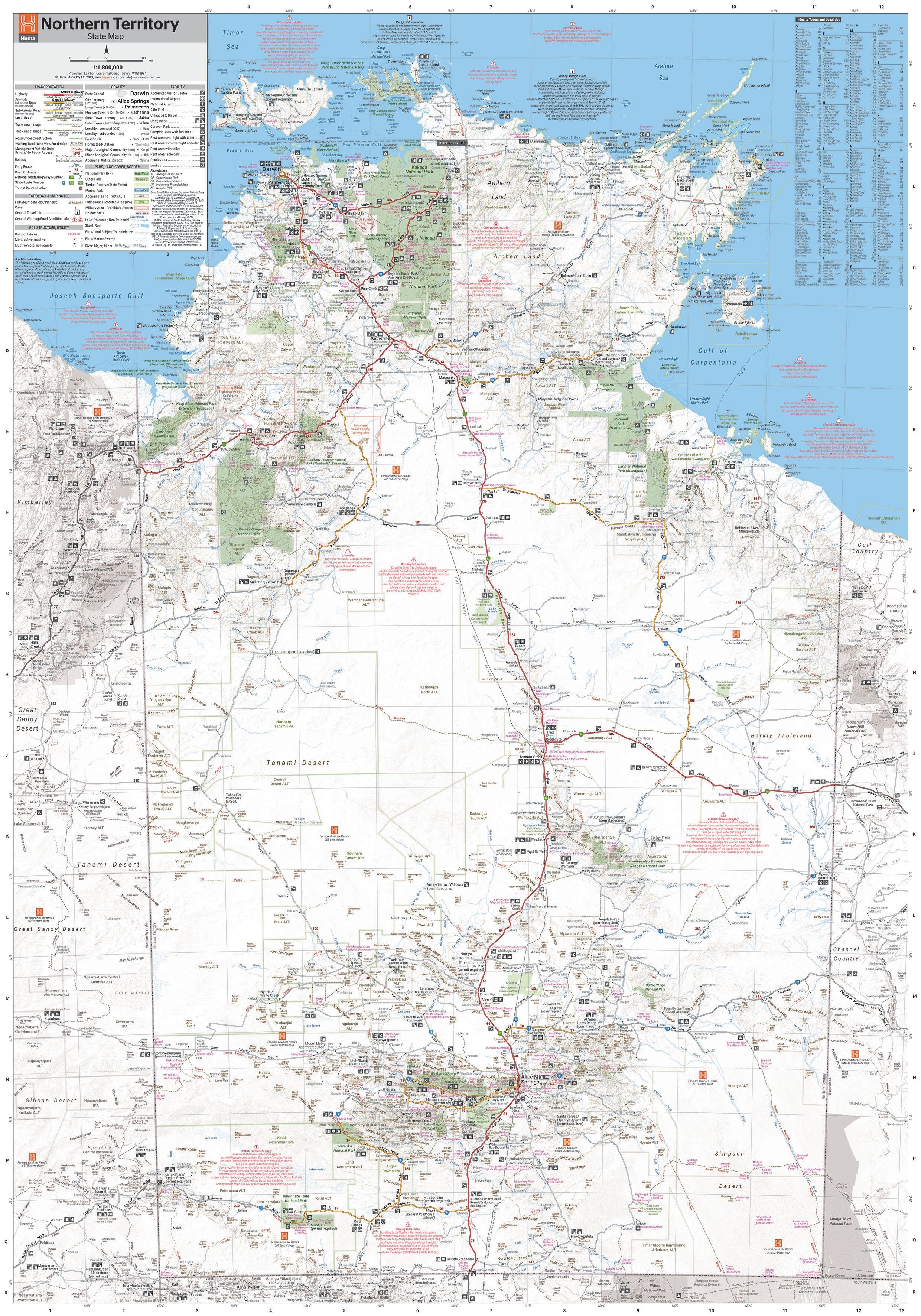 Hema Maps | Northern Territory State Map