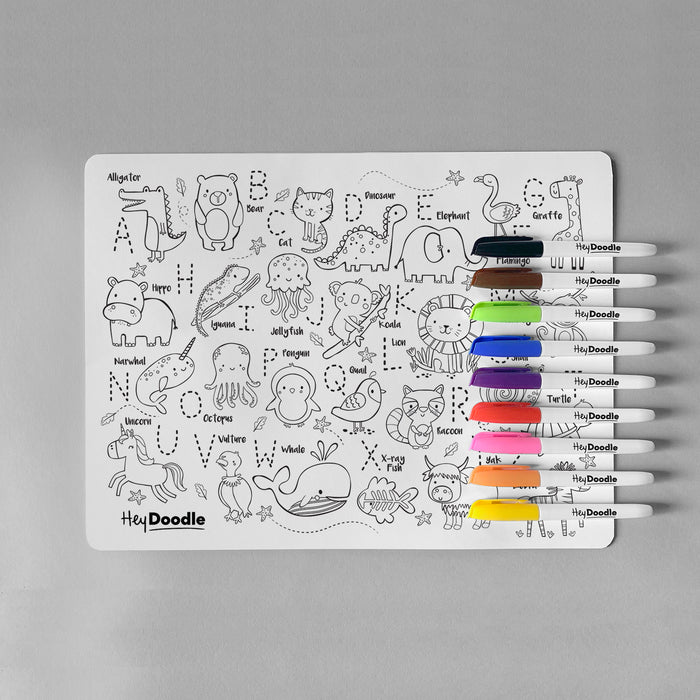 HeyDoodle Silicone Mat - ABC Into The Wild